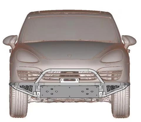 Vipera Pavement customizable color for Cayenne Gen 2 958.1 Half Height Tubular Offroad Front Bumper New Condition