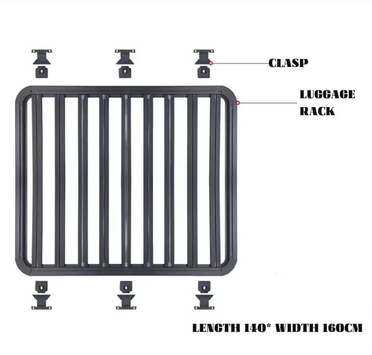 Wrangler Flat Frame Luggage Rack JL Modified Car at Most Functional Platform Perforation-free Aluminum Alloy Material