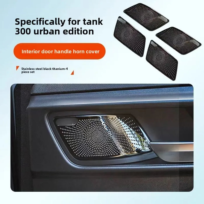 Tank 300 Stainless Steel Decorative Protective Cover Interior Door Handle Horn Cover Speaker Frame-Exterior Accessories for