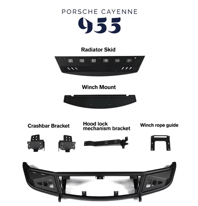 For for Cayenne 955 New Modular Tubular Offroad Front Bumper with Winch Mount & Bull Bar Option