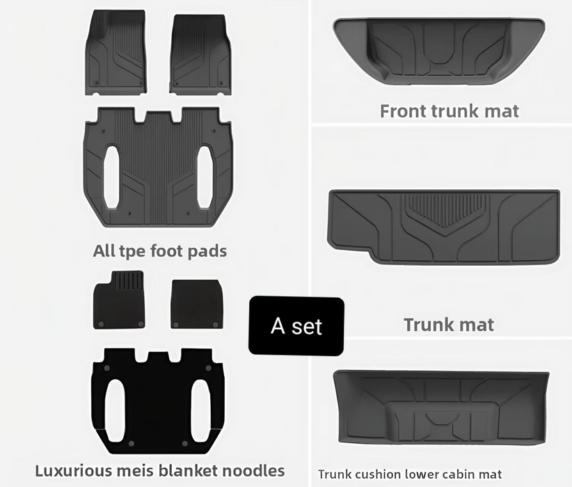 2023 Model S Special Full TPE Floor Mats Eco-safe Anti-slip & Wear-resistant Easy to Maintain