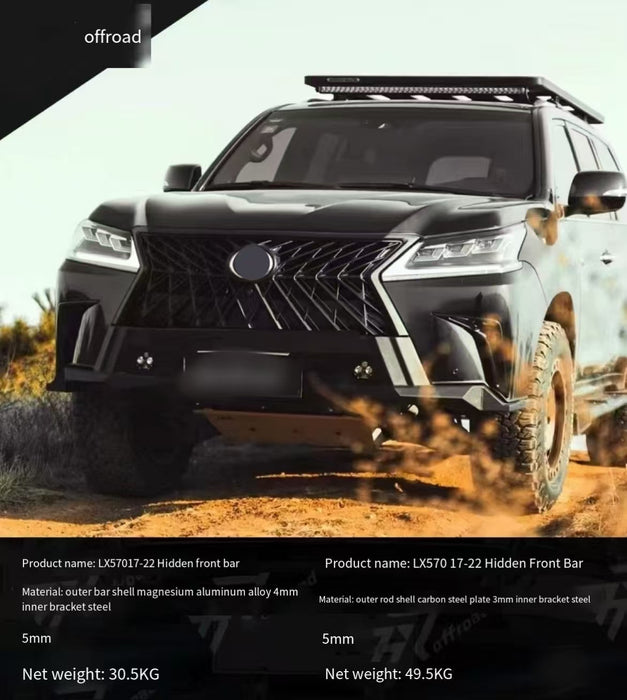 Good Quality Offroad Accessories Front Bumper for LX570  Aluminum 4mm Inner/carbon Steel 3mm Inner