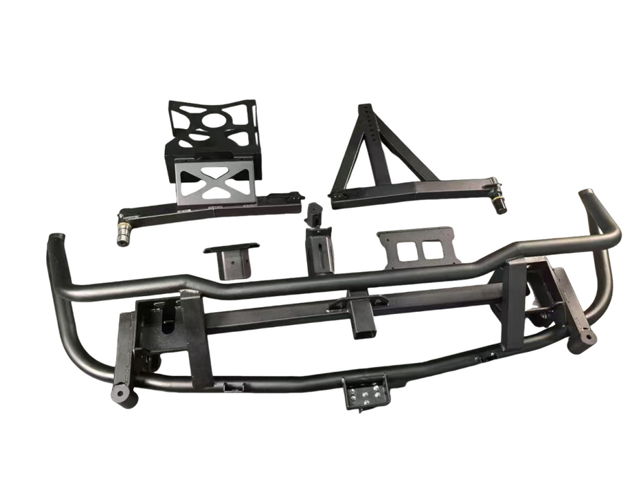 High-Quality Off-Road Rear Bumper for Porsche Cayenne 955 & 957 – Carbon Steel with Spare Tire Carrier & Fuel Tank Mount Kit | Vipera