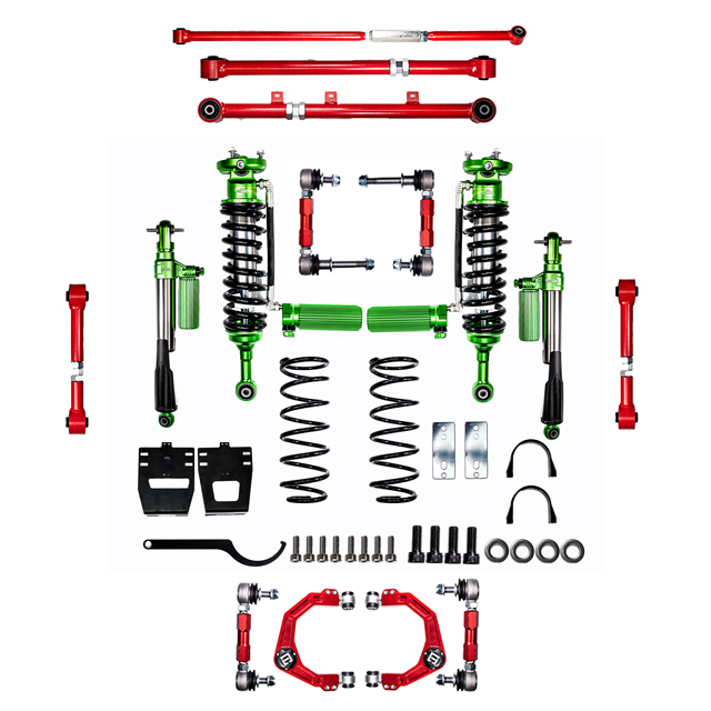 Wrangler Single-Circuit Bidirectional Adjustable Nitrogen Shock Absorber 2-3.5" Lift Kit Body Control Fits Roads Protects Parts Color Custom