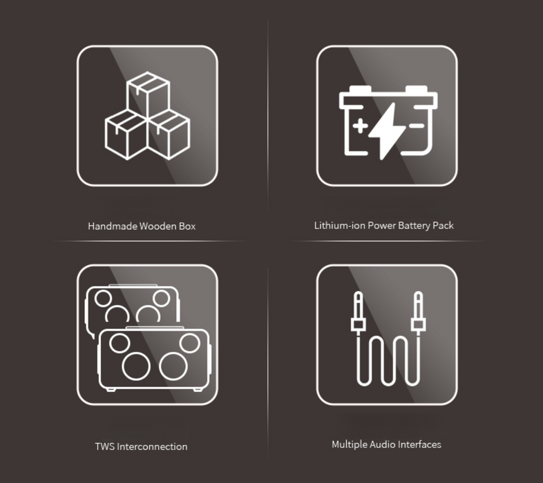 VIPERAOUTDOOR HIFI Wireless Bluetooth Luxury Handmade Wooden Speaker — 2-Way, Ultra-Long Battery, Dual Mic Support, Indoor & Outdoor