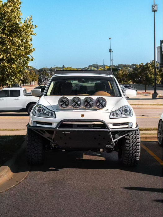 High-Clearance Off-Road Front Bumper for Porsche Cayenne 957 – Carbon Steel & Aluminum-Magnesium Alloy Radiator Skid Plate | Vipera