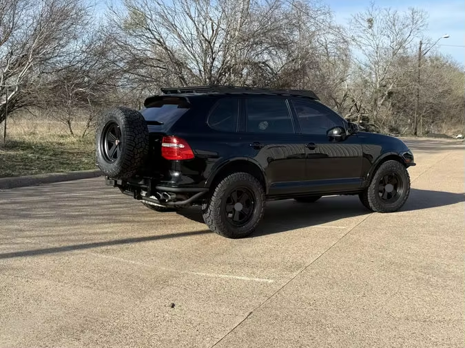 Vipera Pavement customizable color Gen 1 Cayenne Rear Tubular Swing-Out Tire Bumper with Spare Tire and Jerry Can Mounts