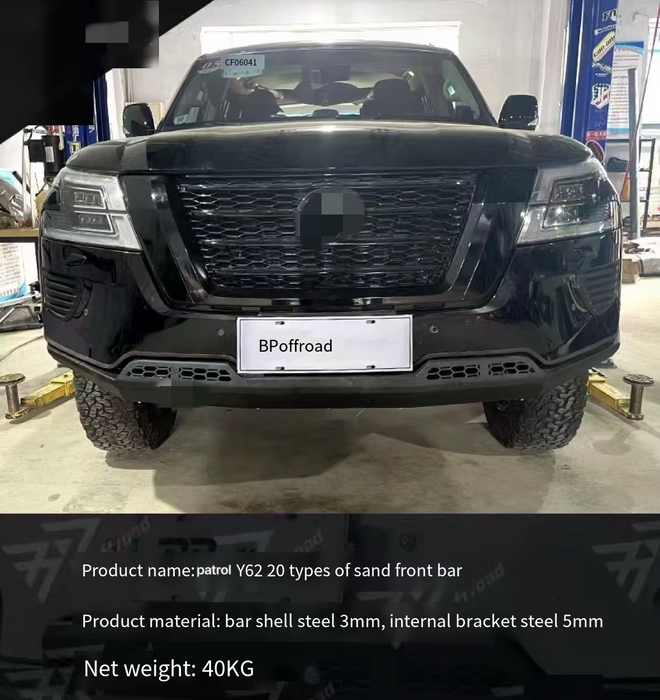Good Quality Offroad Accessories Front Bumper for Patrol Y62 Carbon Steel 5mm Inner