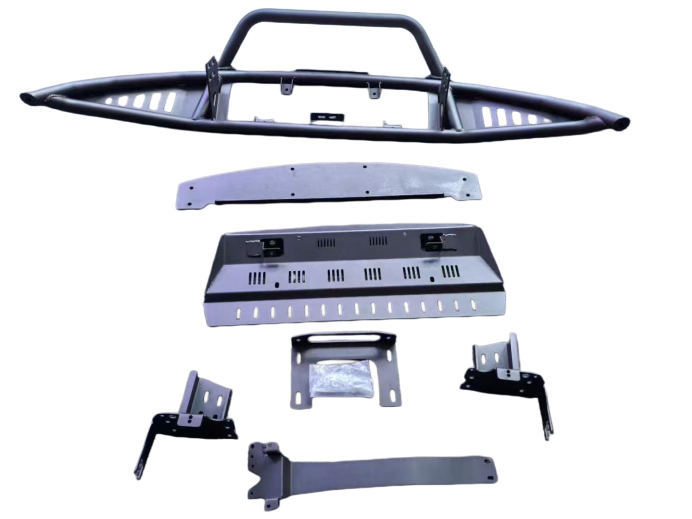 Low-Profile Off-Road Front Bumper for Porsche Cayenne 957 with Carbon Steel & Aluminum-Magnesium Alloy Radiator Skid Plate | Vipera