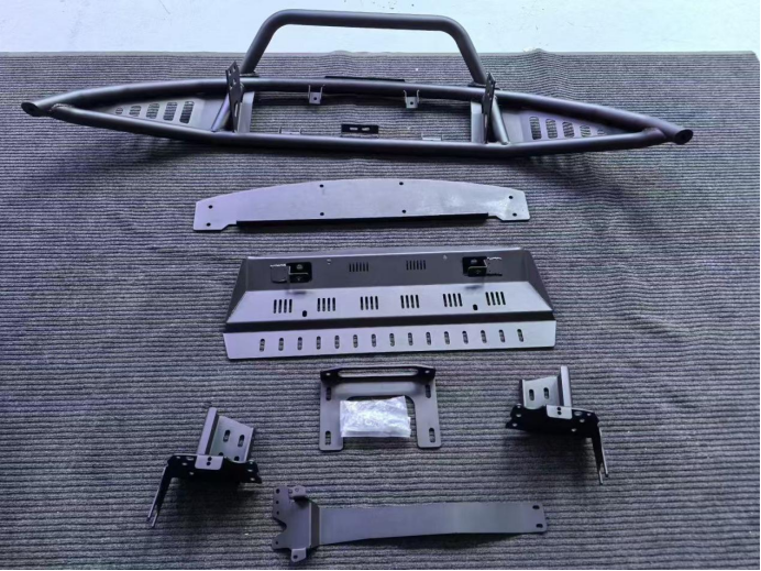 Low-Profile Off-Road Front Bumper for Porsche Cayenne 957 with Carbon Steel & Aluminum-Magnesium Alloy Radiator Skid Plate | Vipera