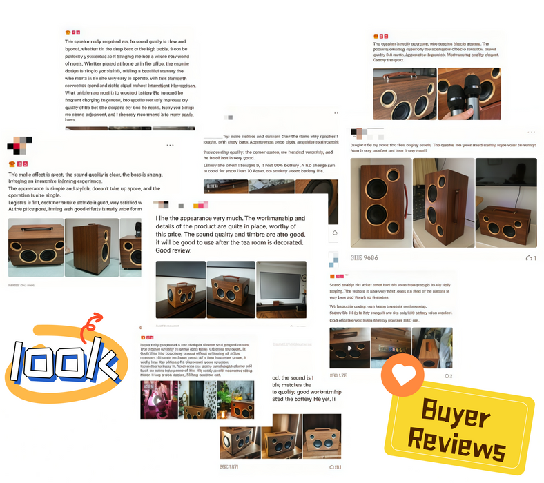 VIPERAOUTDOOR HIFI Wireless Bluetooth Luxury Handmade Wooden Speaker — 2-Way, Ultra-Long Battery, Dual Mic Support, Indoor & Outdoor