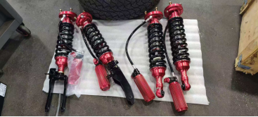 Single Tube Nitrogen Shock Absorber 24-Way Compression 30-Way Rebound Adjustable 2-Inch Lift Fits Porsche 955/957/958