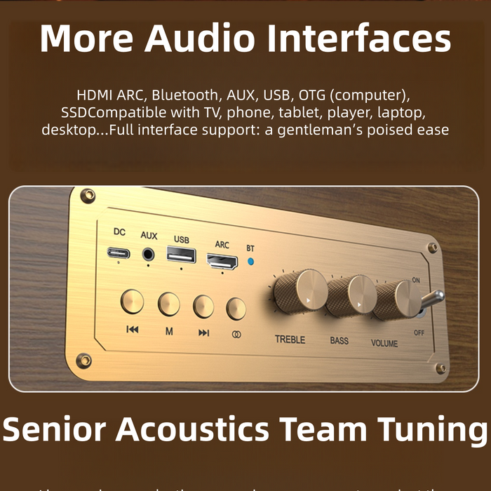 VIPERAOUTDOOR HIFI Wireless Bluetooth Luxury Handmade Wooden Speaker — 2-Way, Ultra-Long Battery, Dual Mic Support, Indoor & Outdoor