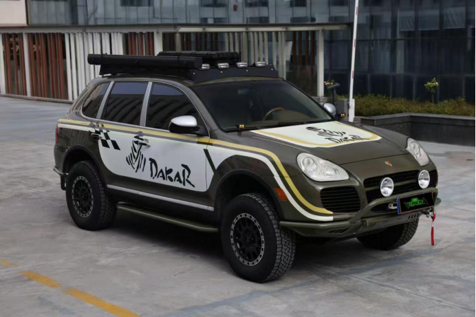 Low-Profile Off-Road Front Bumper for Porsche Cayenne 957 with Carbon Steel & Aluminum-Magnesium Alloy Radiator Skid Plate | Vipera