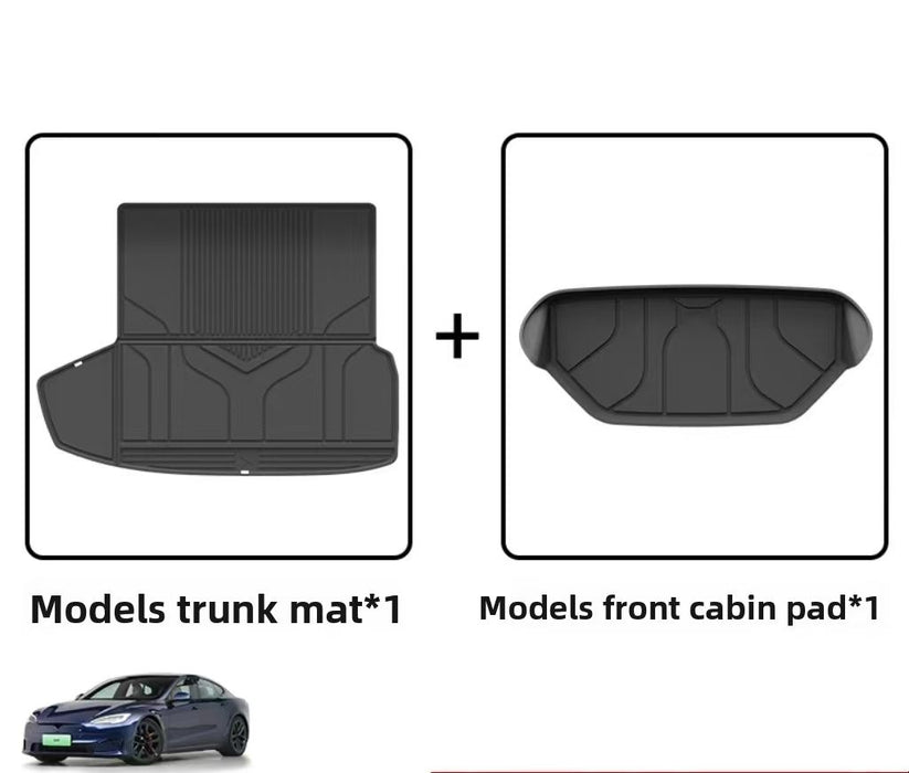2023 Model S Trunk Mat Front Compartment Mat Waterproof Stain Wear Scratch Resistant Vehicle Specific Custom for Precise Fit