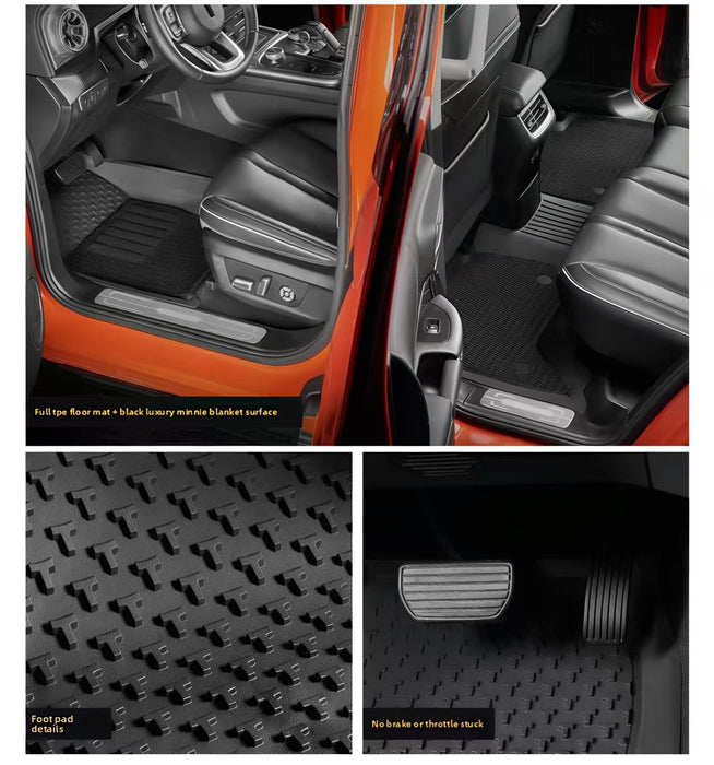 Tank 400 Full TPE Black Floor Mats Waterproof Wear - Resistant Eco - Friendly Odorless Custom - Fit Easy to Clean