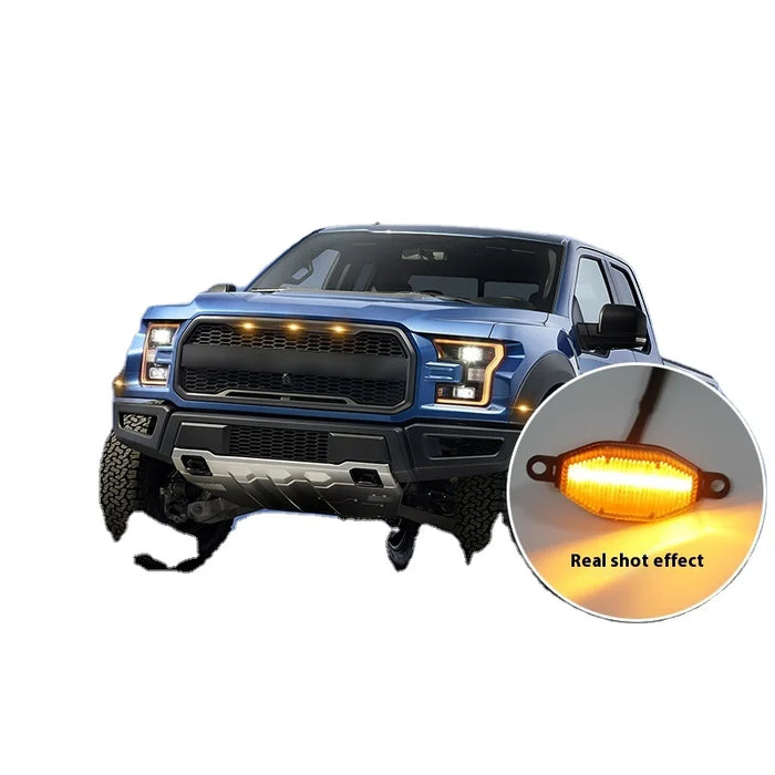 Raptor F150 Upgrade Modified Front Net with Small Yellow Light Wheel Eyebrow Tail Rod Decorative Haze Light Width Light