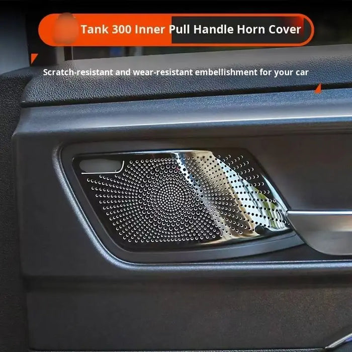 Tank 300 Stainless Steel Decorative Protective Cover Interior Door Handle Horn Cover Speaker Frame-Exterior Accessories for