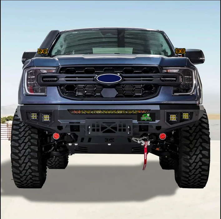 Ford Ranger Modified Front Bumper, Tyrant Front Bumper with Winch Mount, Anti-collision Off-road Protective Bumper