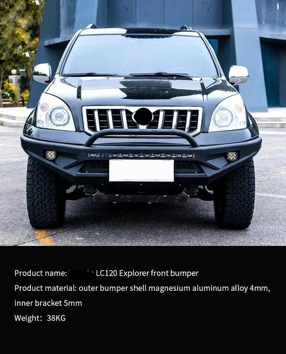 Car Front Bull bar for  LC120 Explorer Front Bumper Outer Bumper Shell Magnesium Aluminum Alloy 4mm Inner Bracket 5mm