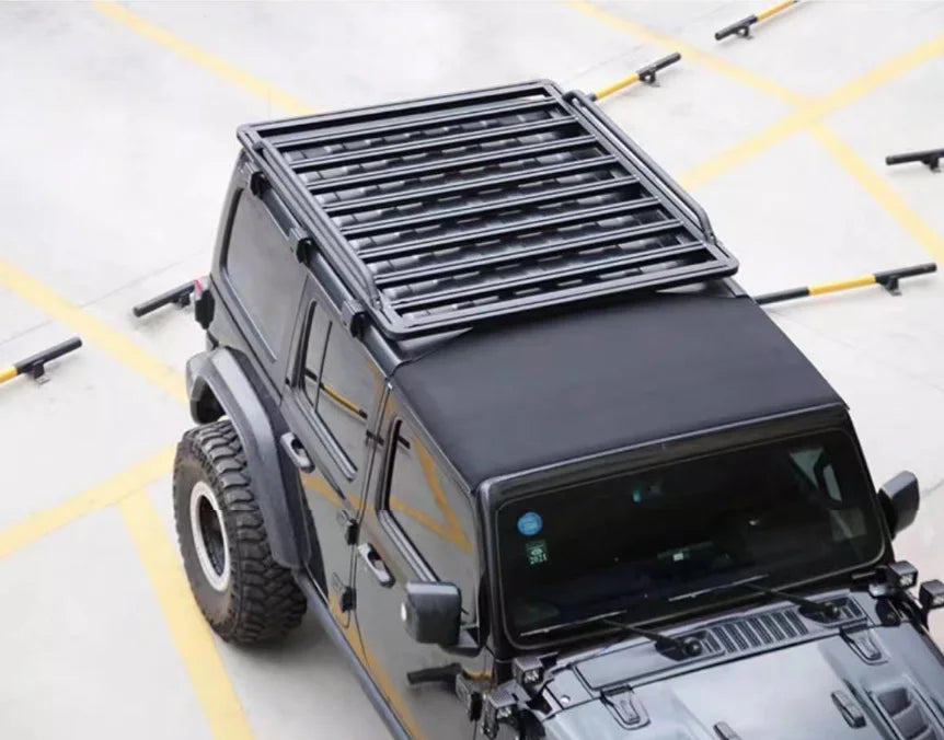 Wrangler Flat Frame Luggage Rack JL Modified Car at Most Functional Platform Perforation-free Aluminum Alloy Material