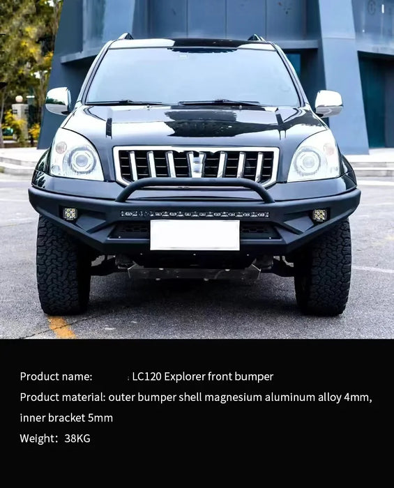 Car Front Bull bar for LC120 Explorer Front Bumper Outer Bumper Shell Magnesium Aluminum Alloy 4mm Inner Bracket 5mm