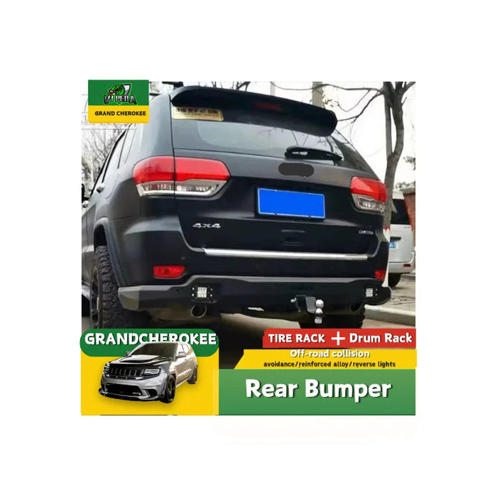 The Front Bumper and Rear Bumper With Tire Rack and Drum Rack for Grand Cherokee