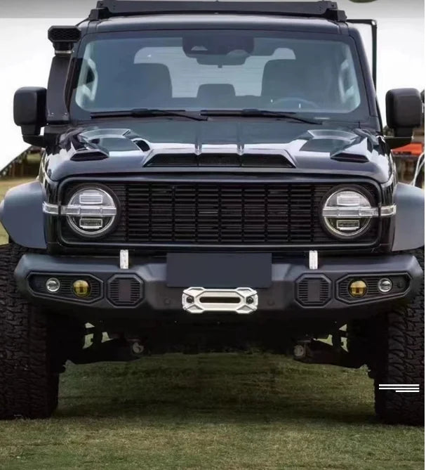 Car Grill Front Bumper Plastic Grille Grill with Lamp Shade Suitable for Tank 300 with Yellow Light in the Net 4x4 Offroad