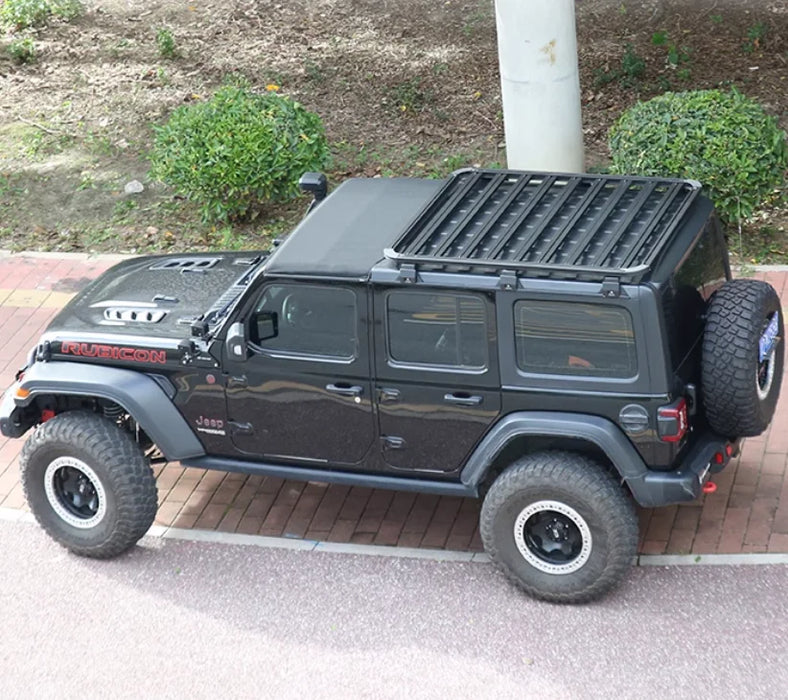 Wrangler Flat Frame Luggage Rack JL Modified Car at Most Functional Platform Perforation-free Aluminum Alloy Material