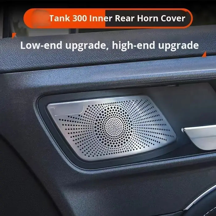Tank 300 Stainless Steel Decorative Protective Cover Interior Door Handle Horn Cover Speaker Frame-Exterior Accessories for