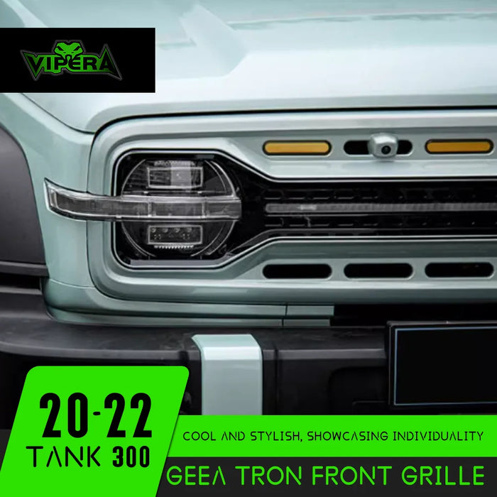 VIPERA for GWM TANK 300 GEEA TRON Front Grille LED Yellow Light Decoration Off-road Modification Grille Accessories