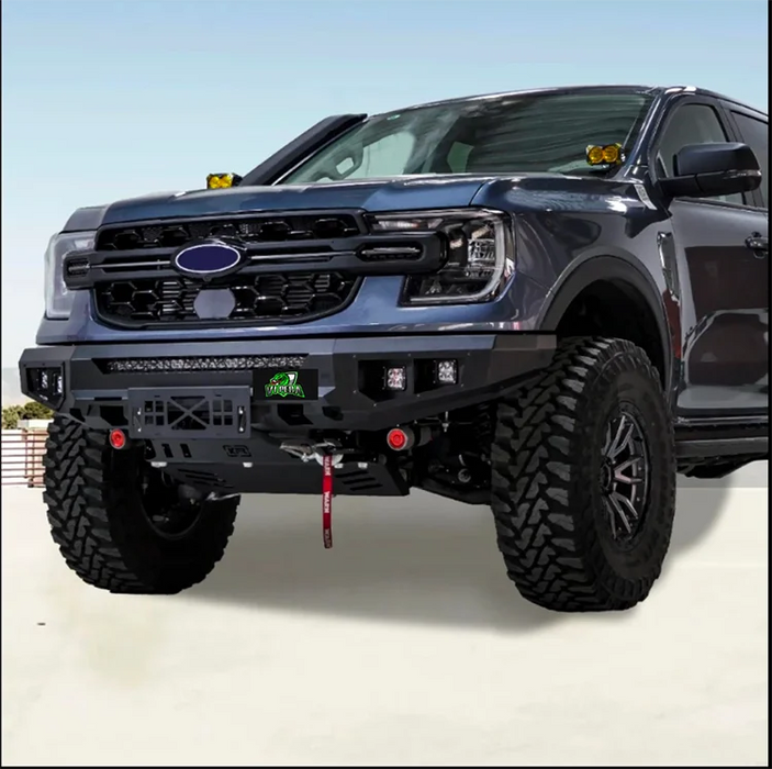 Ford Ranger Modified Front Bumper, Tyrant Front Bumper with Winch Mount, Anti-collision Off-road Protective Bumper