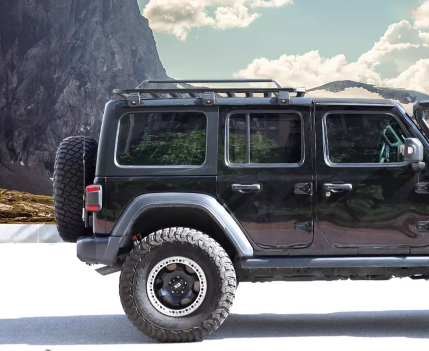 Wrangler Flat Frame Luggage Rack JL Modified Car at Most Functional Platform Perforation-free Aluminum Alloy Material