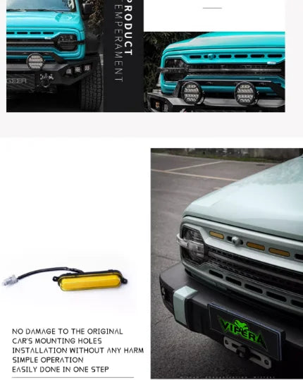 VIPERA for GWM TANK 300 GEEA TRON Front Grille LED Yellow Light Decoration Off-road Modification Grille Accessories