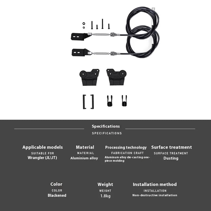 Vipera Wrangler Non-Destructive Modification JL Accessories JT Hood Rainforest Metal Dividing Line New Branch Separator