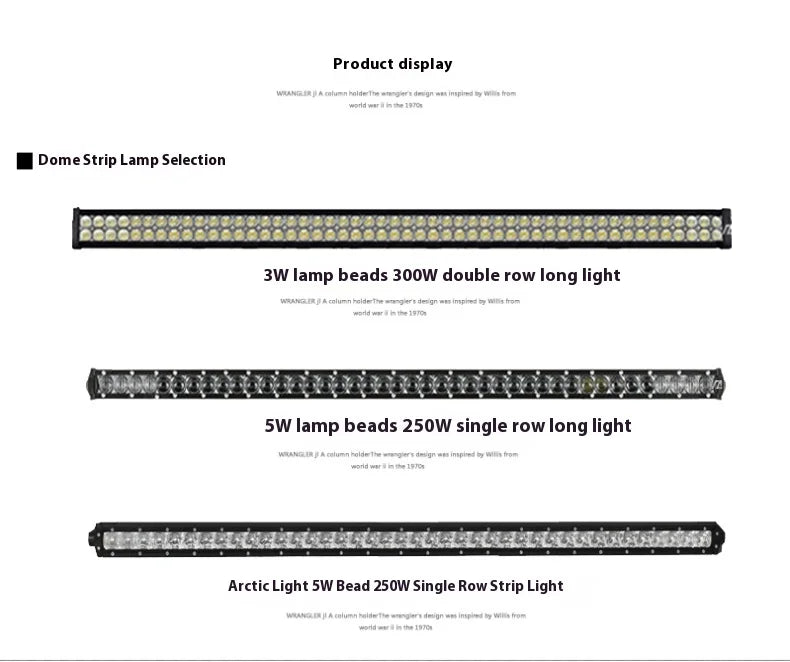 Vipera WranglerJL Off-Road Modification LED Roof Light Spotlight Long-Range A-Pillar Bracket Strip Flashlight Condition New