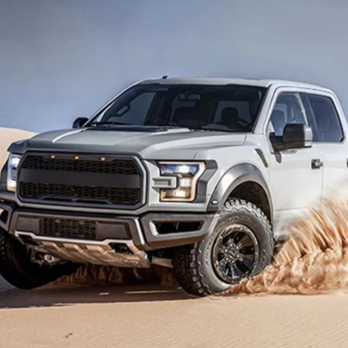 Raptor F150 Upgrade Modified Front Net with Small Yellow Light Wheel Eyebrow Tail Rod Decorative Haze Light Width Light