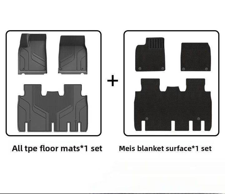 2023 Model X 5-Seat Specific TPE Floor Mats - Waterproof Anti-Slip Eco-Friendly & Easy to Clean