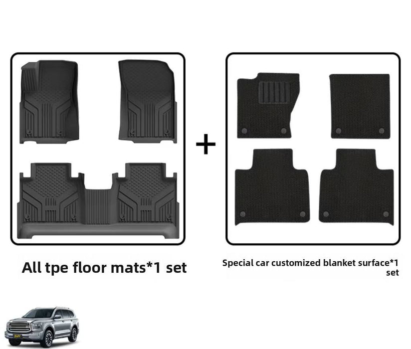 Full TPE Floor Mats for Tank 500 Hybrid & Five-seat Version Waterproof Wear-Resistant Eco-Odorless Custom-Fit Easy-Clean