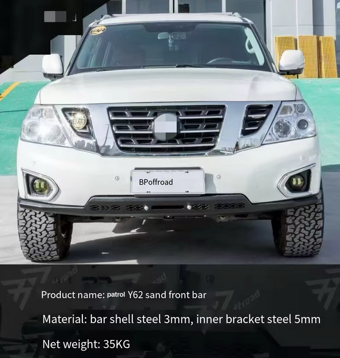 Good Quality Offroad Accessories Front Bumper for Patrol Y62 Carbon Steel 5mm Inner
