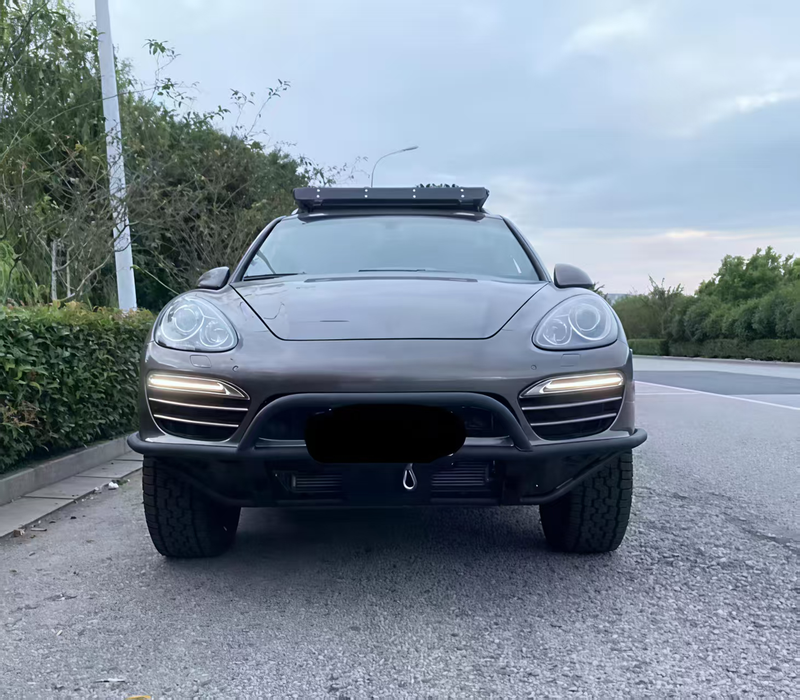 Low-Profile Off-Road Front Bumper for Porsche Cayenne 958 with Carbon Steel & Aluminum-Magnesium Alloy Radiator Skid Plate | Vipera