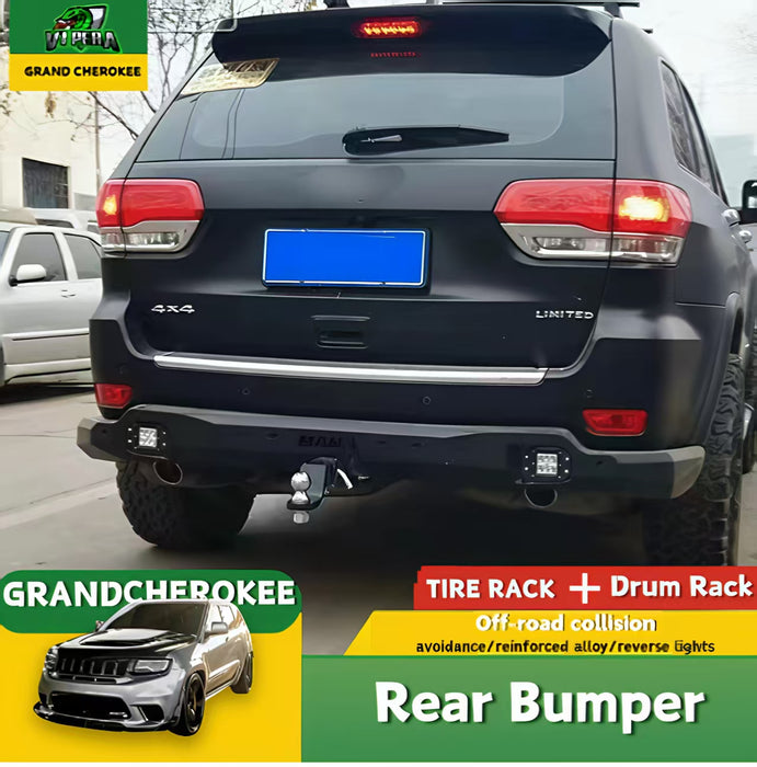 The Front Bumper and Rear Bumper With Tire Rack and Drum Rack for Grand Cherokee