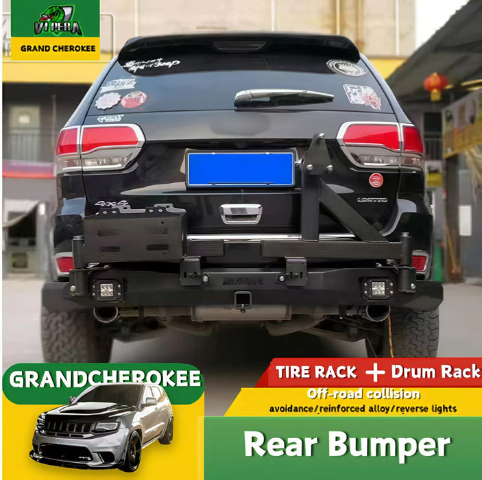The Front Bumper and Rear Bumper With Tire Rack and Drum Rack for Grand Cherokee